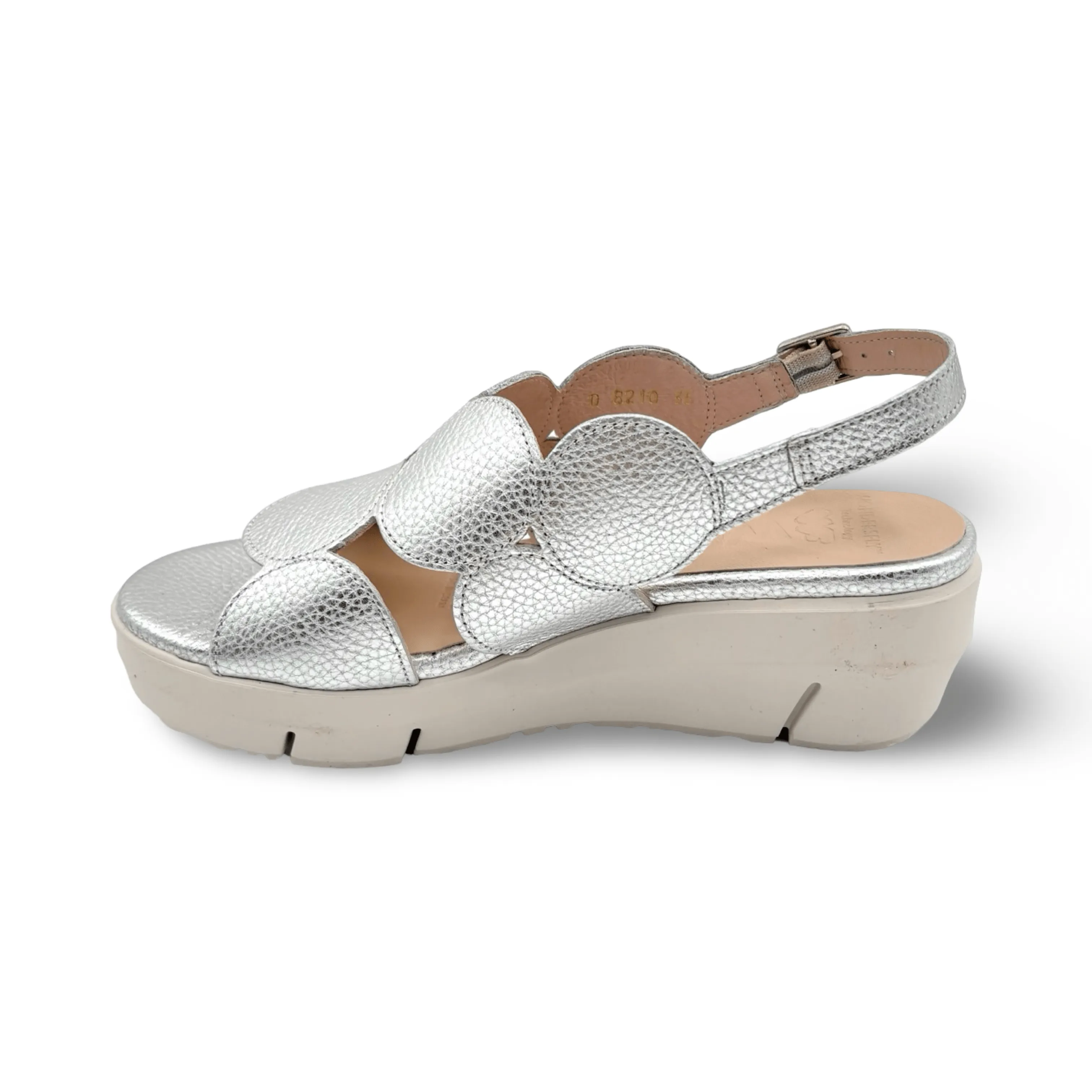 D8210 Silver Slingback Wedge Sandal