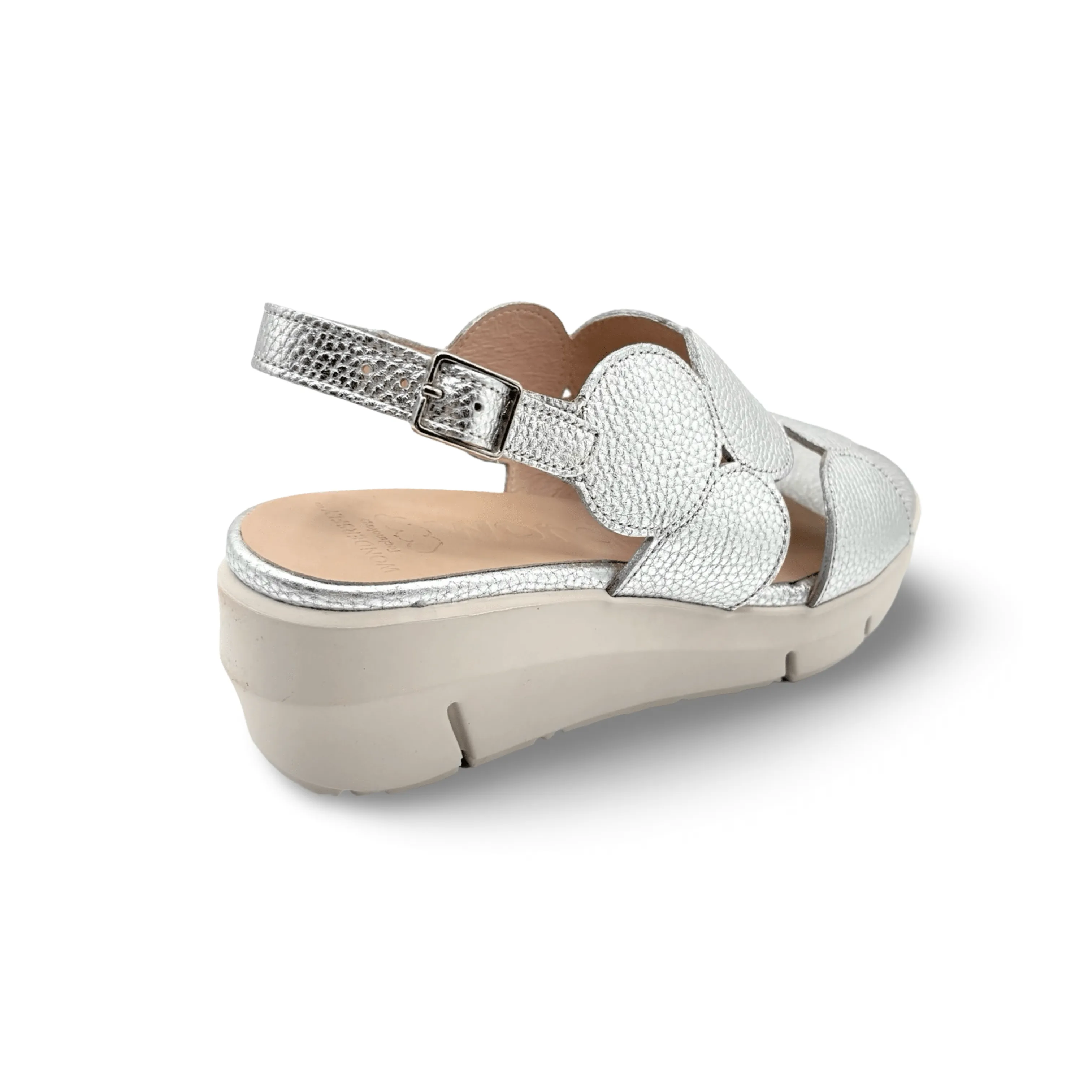 D8210 Silver Slingback Wedge Sandal