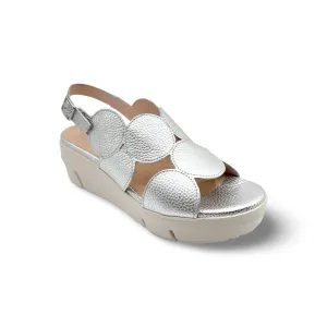 D8210 Silver Slingback Wedge Sandal