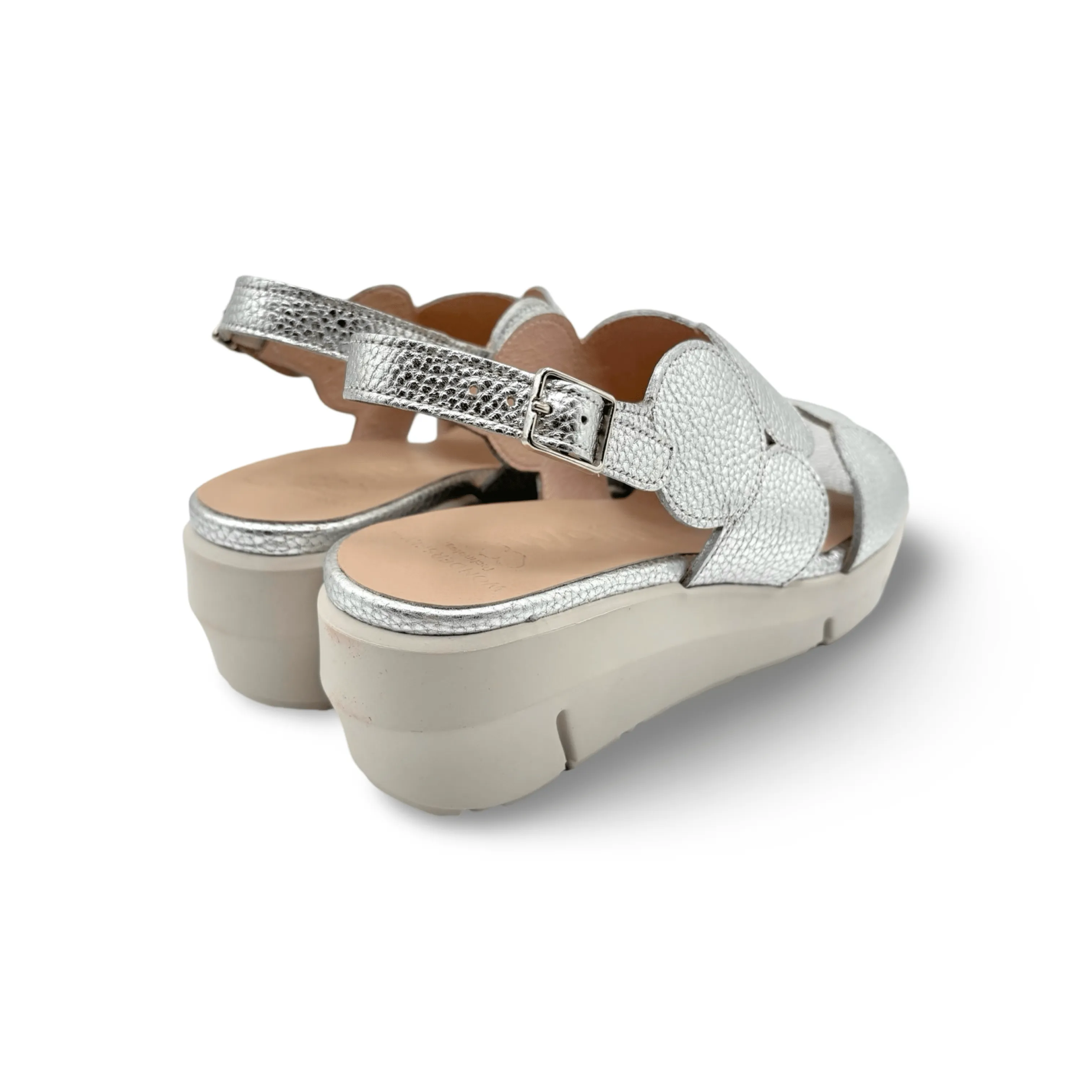 D8210 Silver Slingback Wedge Sandal
