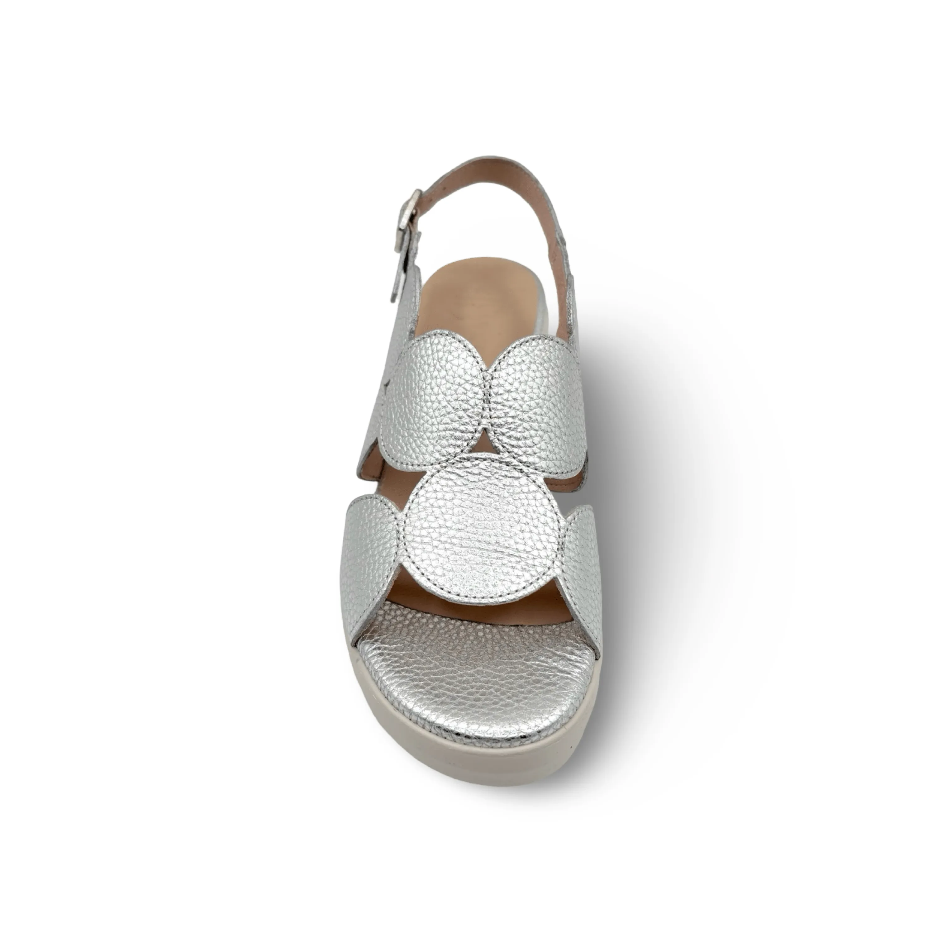 D8210 Silver Slingback Wedge Sandal