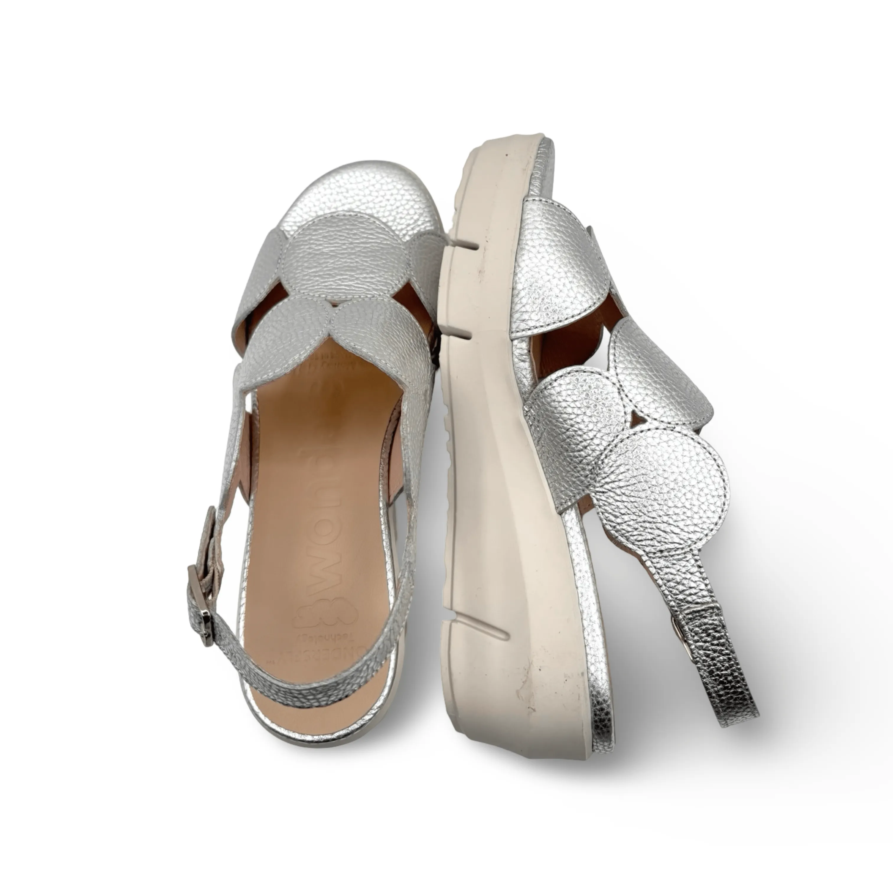 D8210 Silver Slingback Wedge Sandal