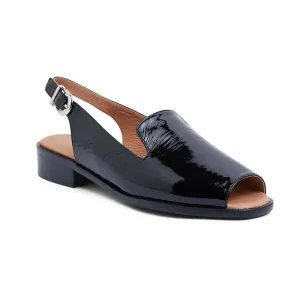 Delaney Sandal in Black Patent