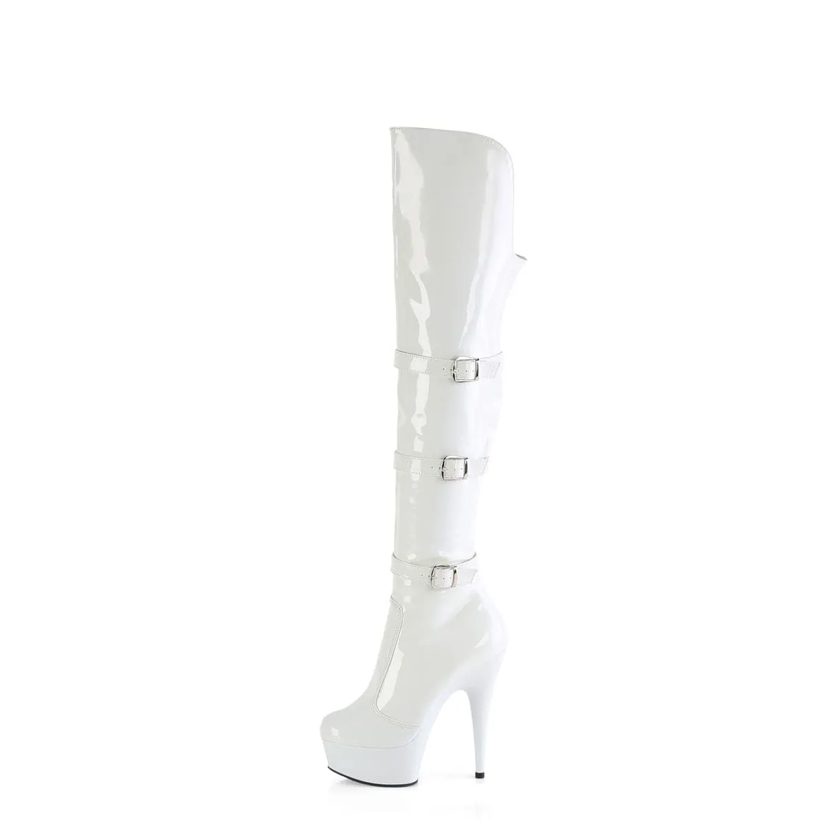 DELIGHT-3018 White Stretch Patent/White