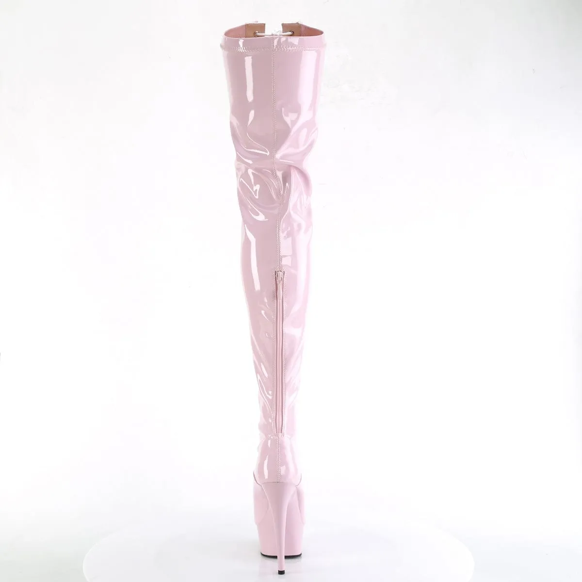 DELIGHT-3027 Baby Pink-White Stretch Patent/Baby Pink
