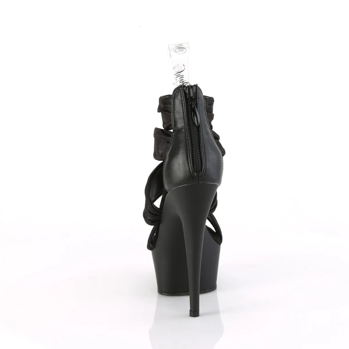 DELIGHT-620 Black Faux Leather-Fabric/Black Matte