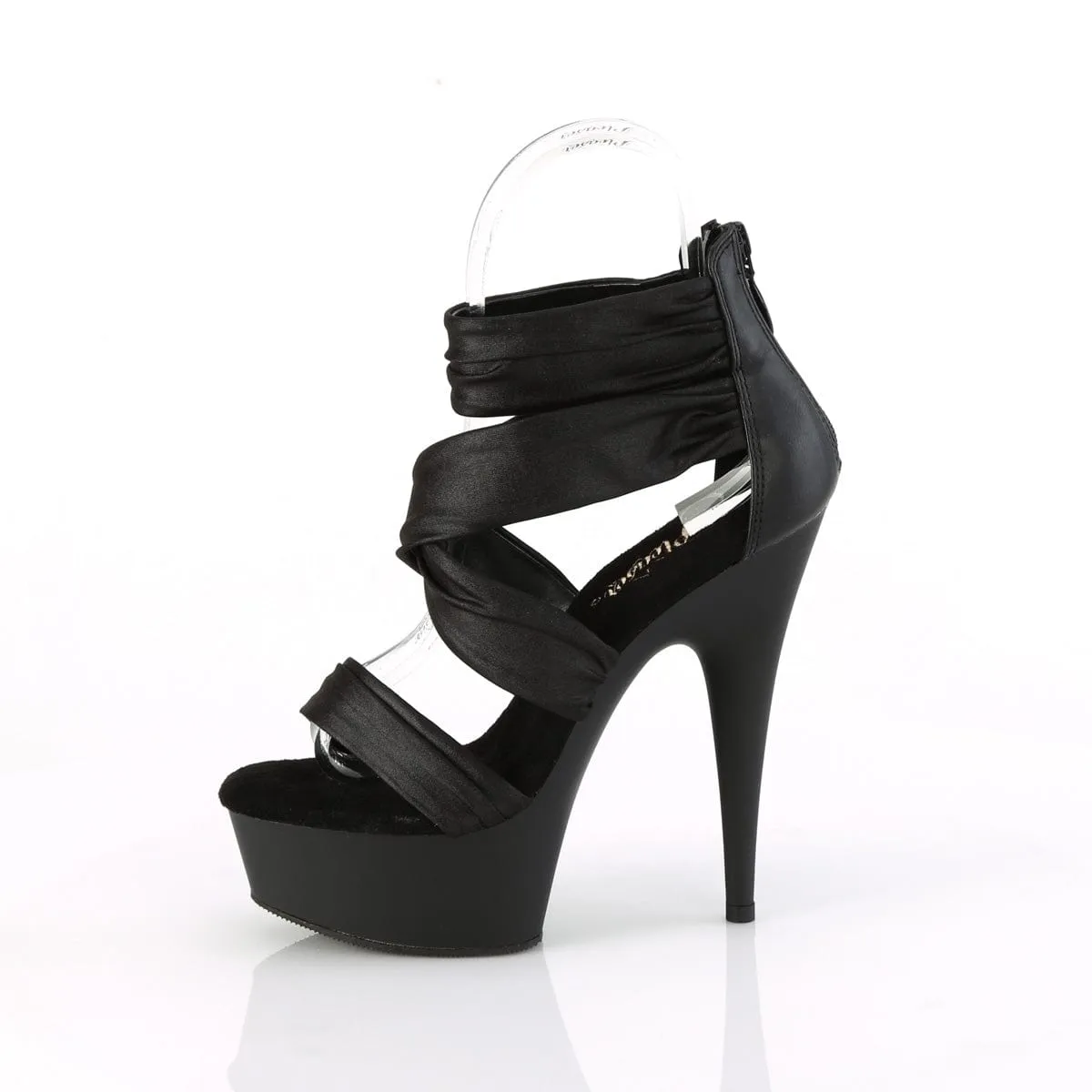 DELIGHT-620 Black Faux Leather-Fabric/Black Matte
