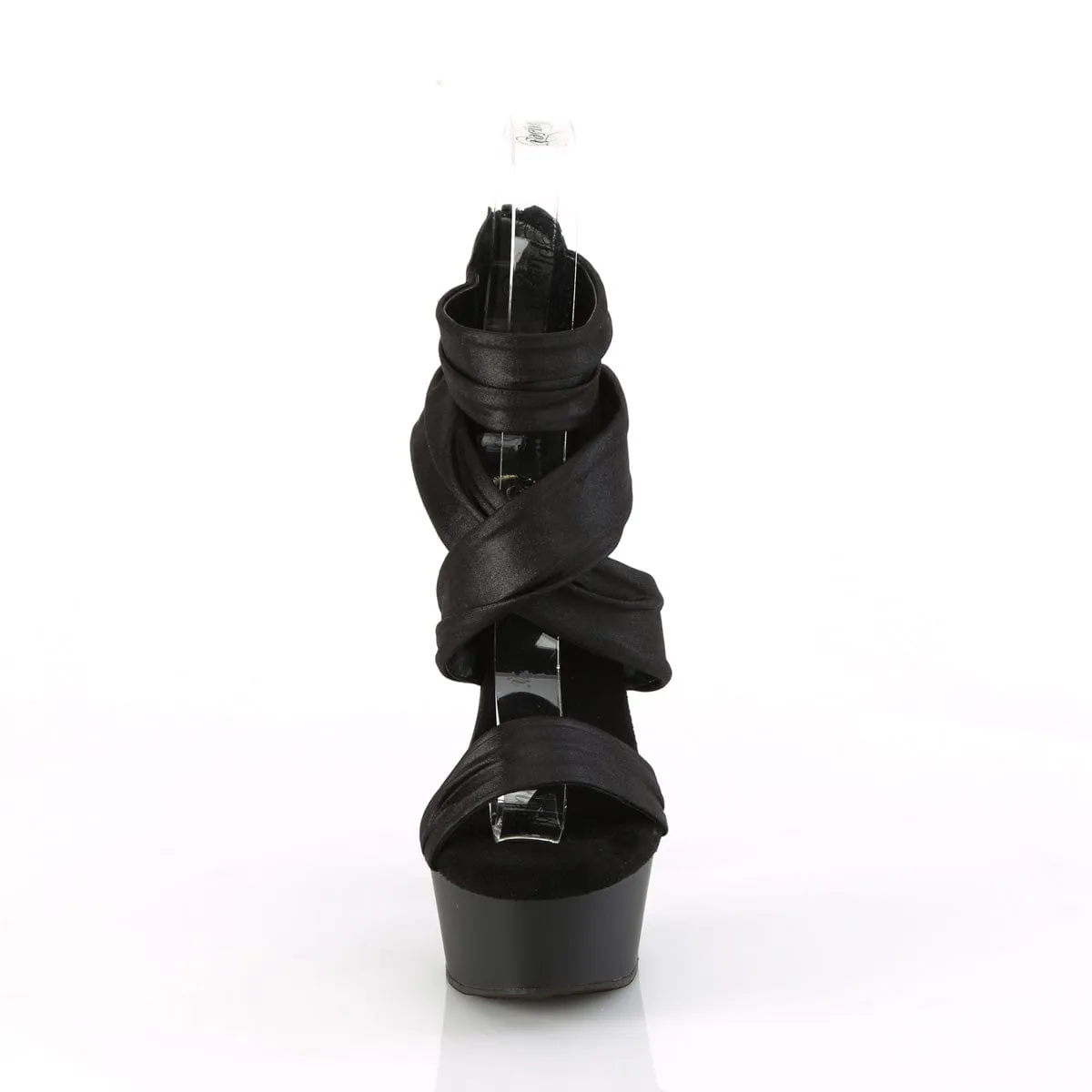 DELIGHT-620 Black Faux Leather-Fabric/Black Matte
