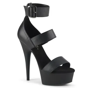 DELIGHT-629 Black Faux Leather/Black Matte