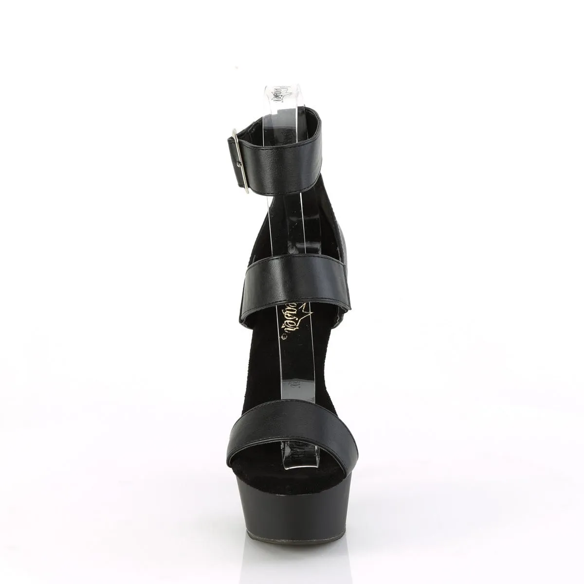 DELIGHT-629 Black Faux Leather/Black Matte