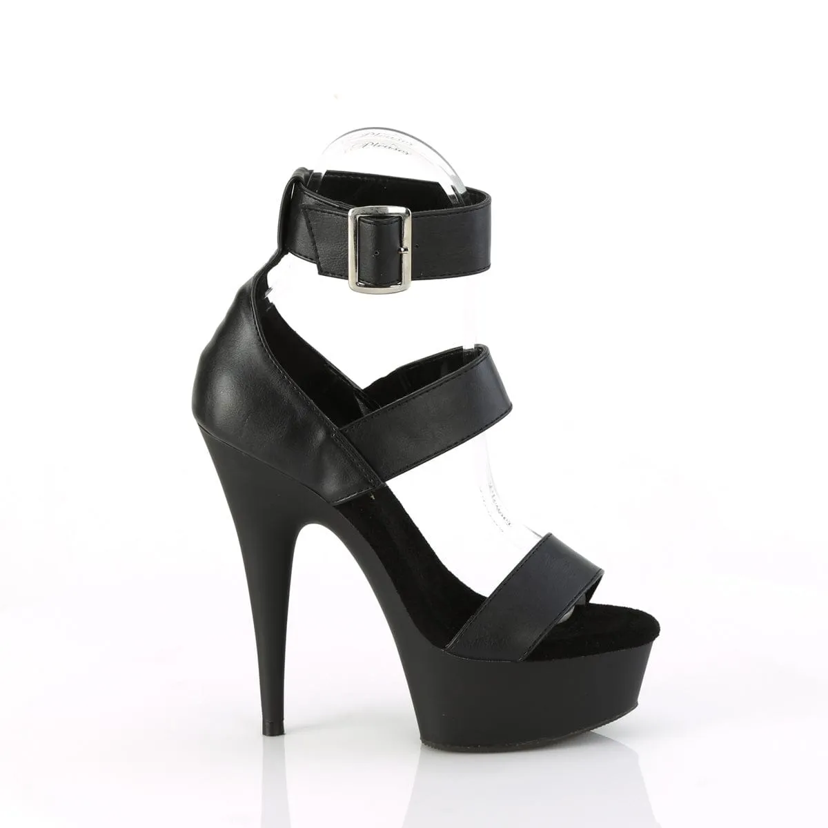 DELIGHT-629 Black Faux Leather/Black Matte