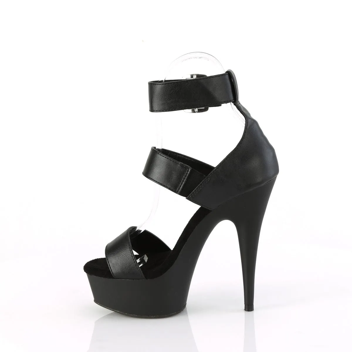 DELIGHT-629 Black Faux Leather/Black Matte