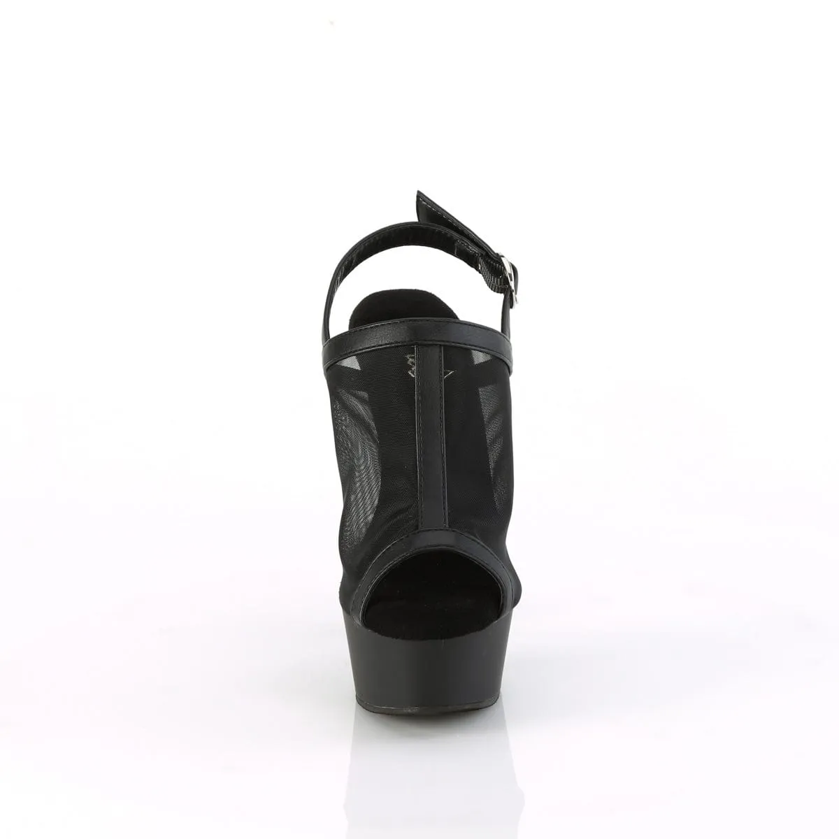 DELIGHT-636 Black Faux Leather-Mesh/Black Matte