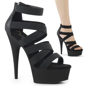 DELIGHT-659 Black Elastic Band-Faux Leather/Black Matte