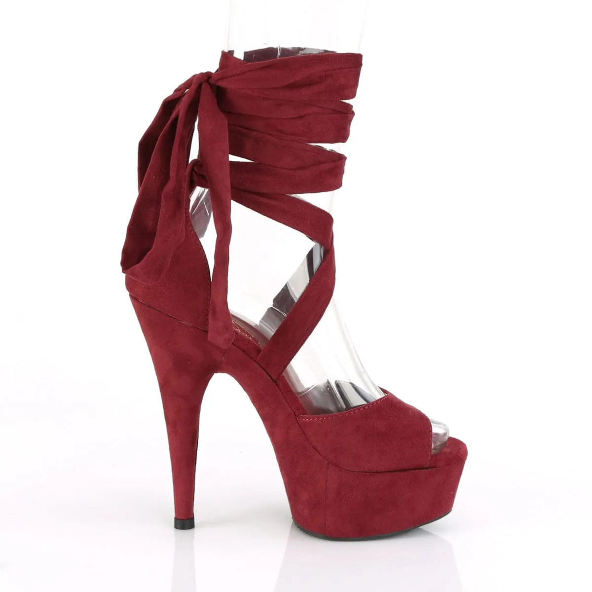 DELIGHT-679 Burgundy Faux Suede/Burgundy Faux Suede