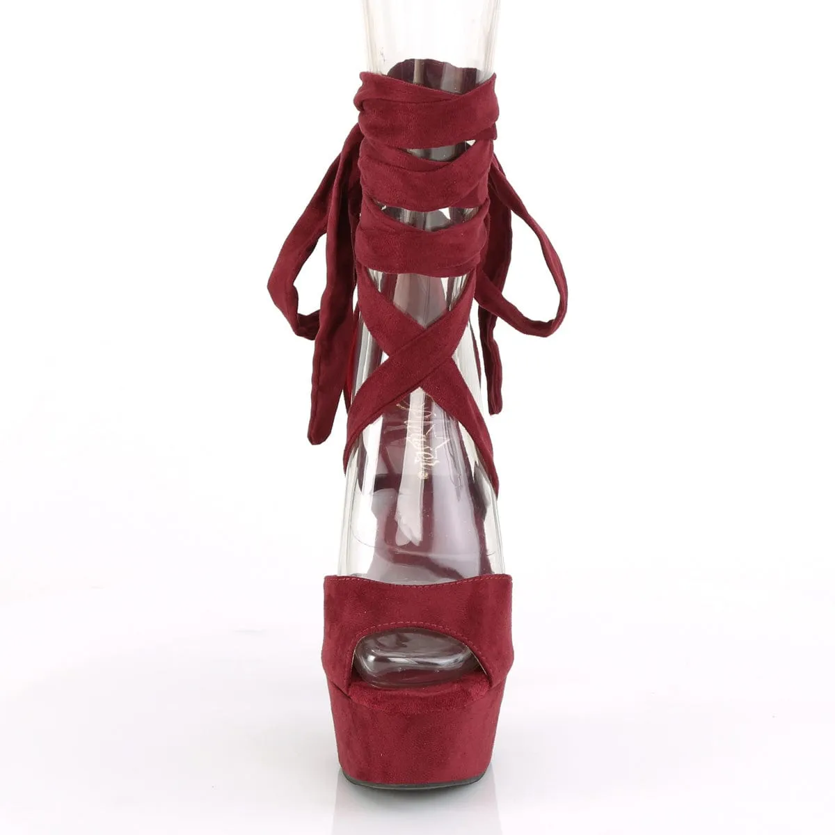 DELIGHT-679 Burgundy Faux Suede/Burgundy Faux Suede