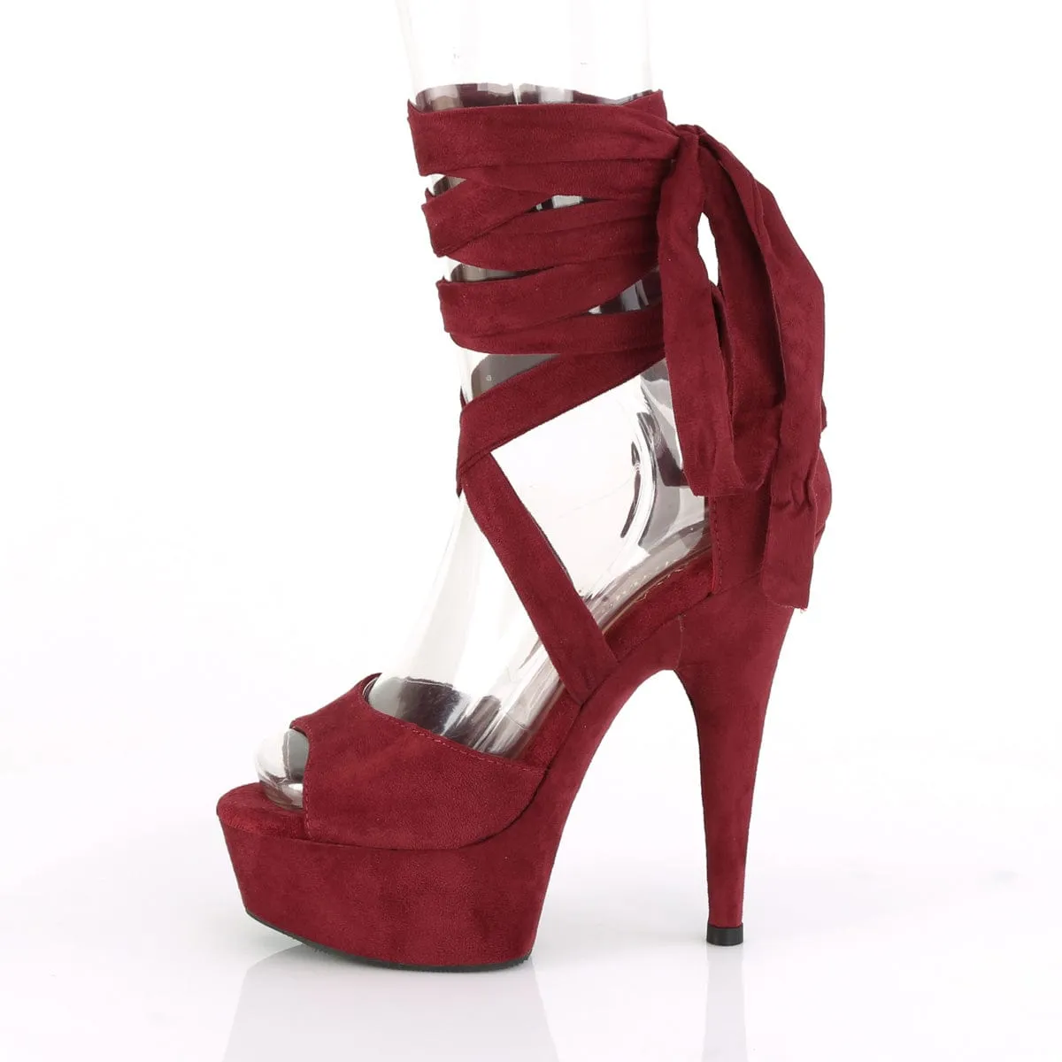 DELIGHT-679 Burgundy Faux Suede/Burgundy Faux Suede