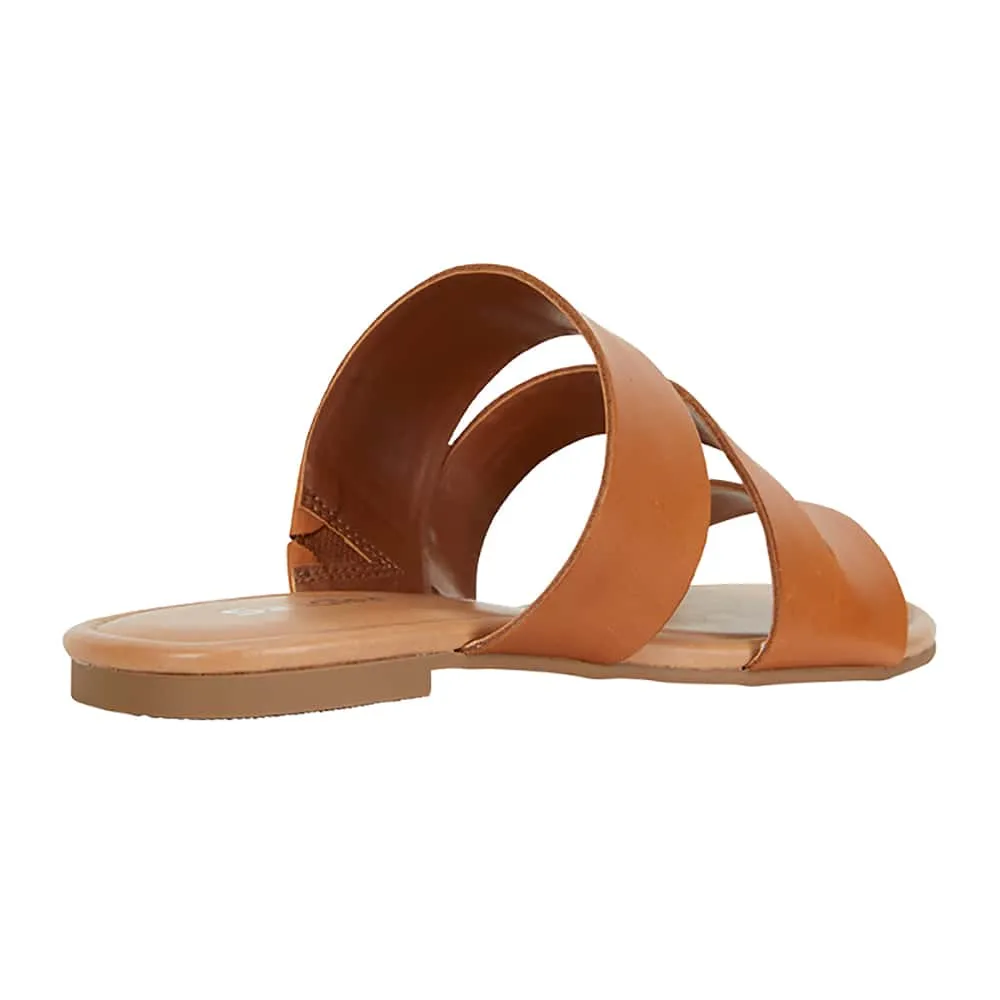 Detour Slide in Tan Leather