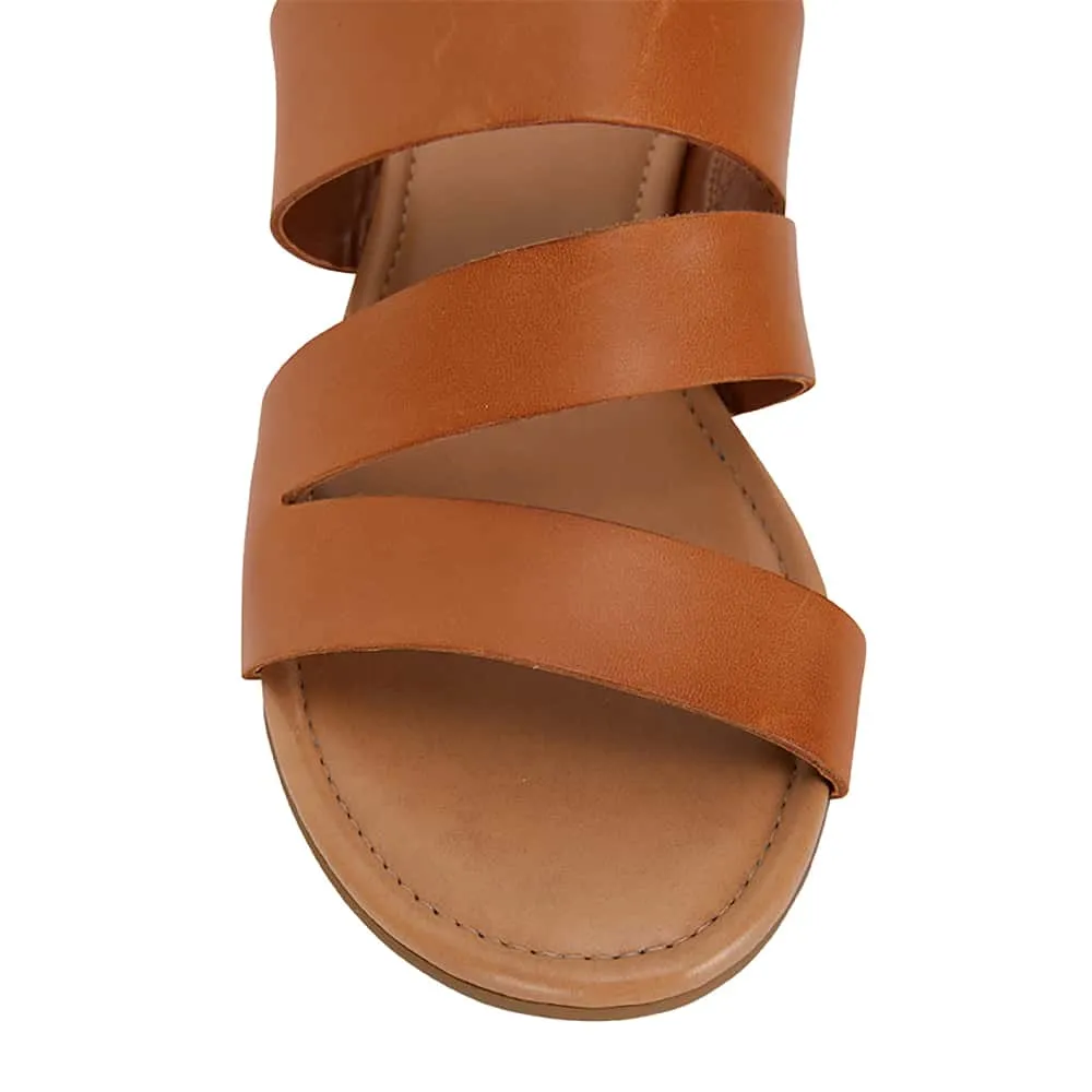 Detour Slide in Tan Leather