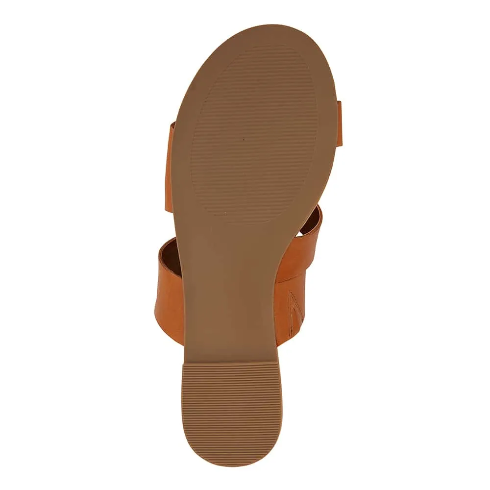 Detour Slide in Tan Leather