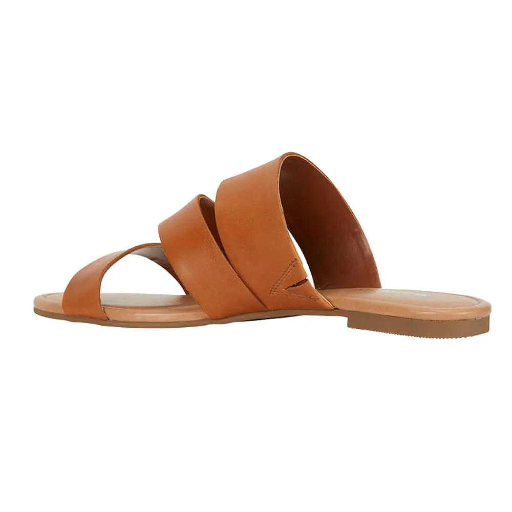 Detour Slide in Tan Leather