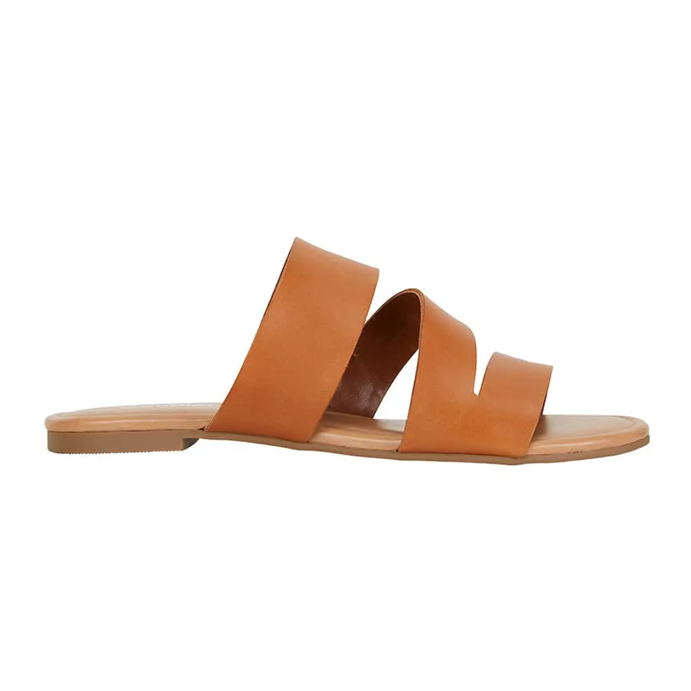 Detour Slide in Tan Leather