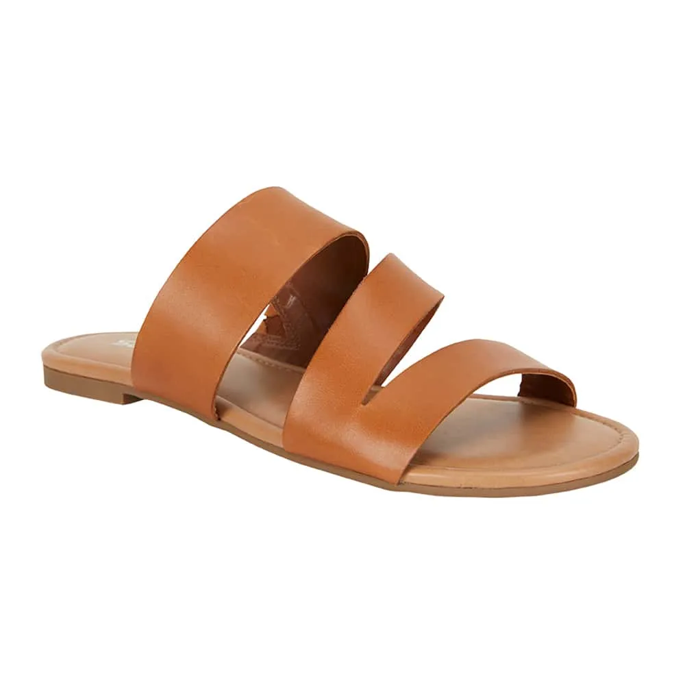 Detour Slide in Tan Leather