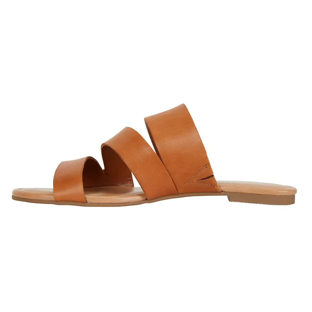 Detour Slide in Tan Leather