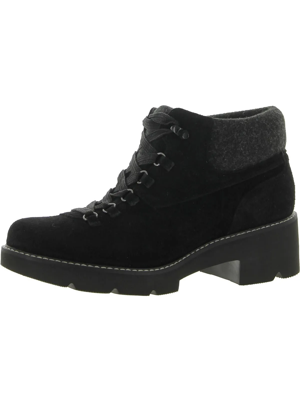 Dover Womens Suede Faux Fur Hiking Boots