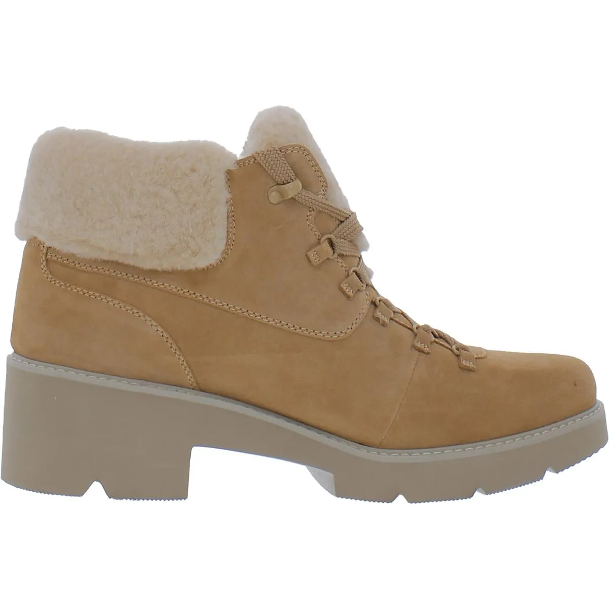Dover Womens Suede Faux Fur Hiking Boots