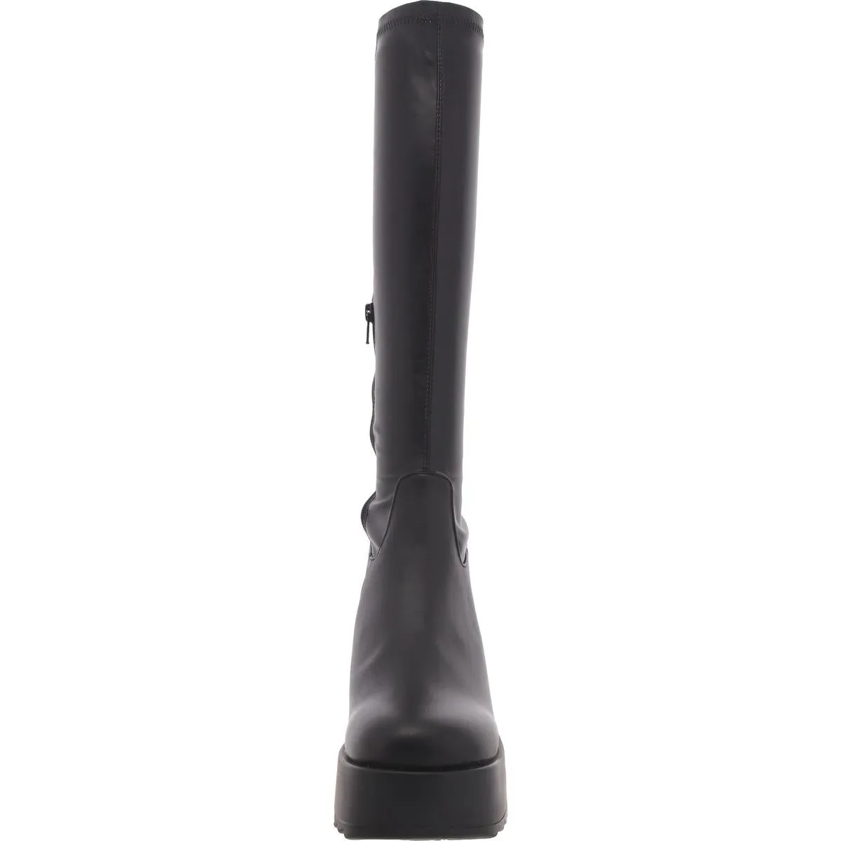 Duke Womens Faux Leather Tall Wedge Boots