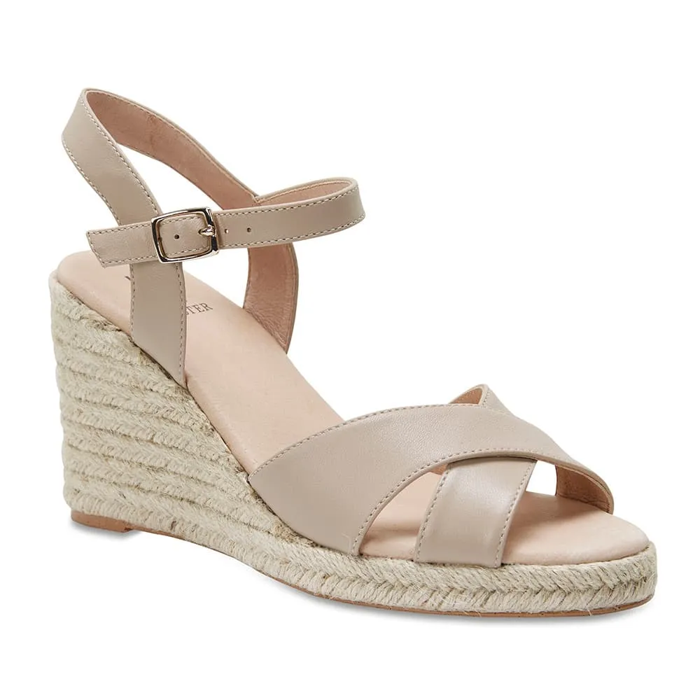 Dynasty Heel in Nude Leather