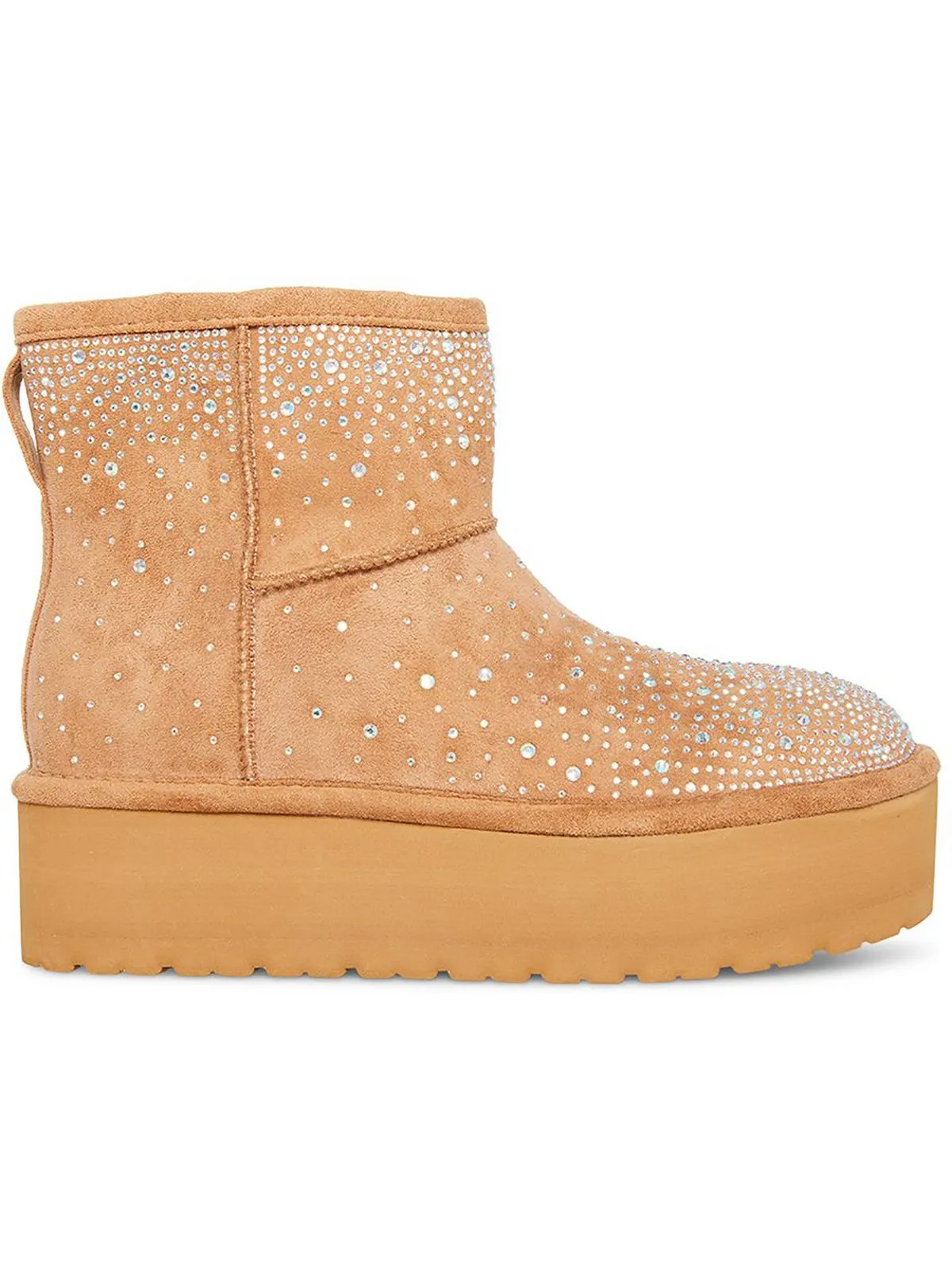 Ease-HR Womens Faux Fur Flatform Ankle Boots