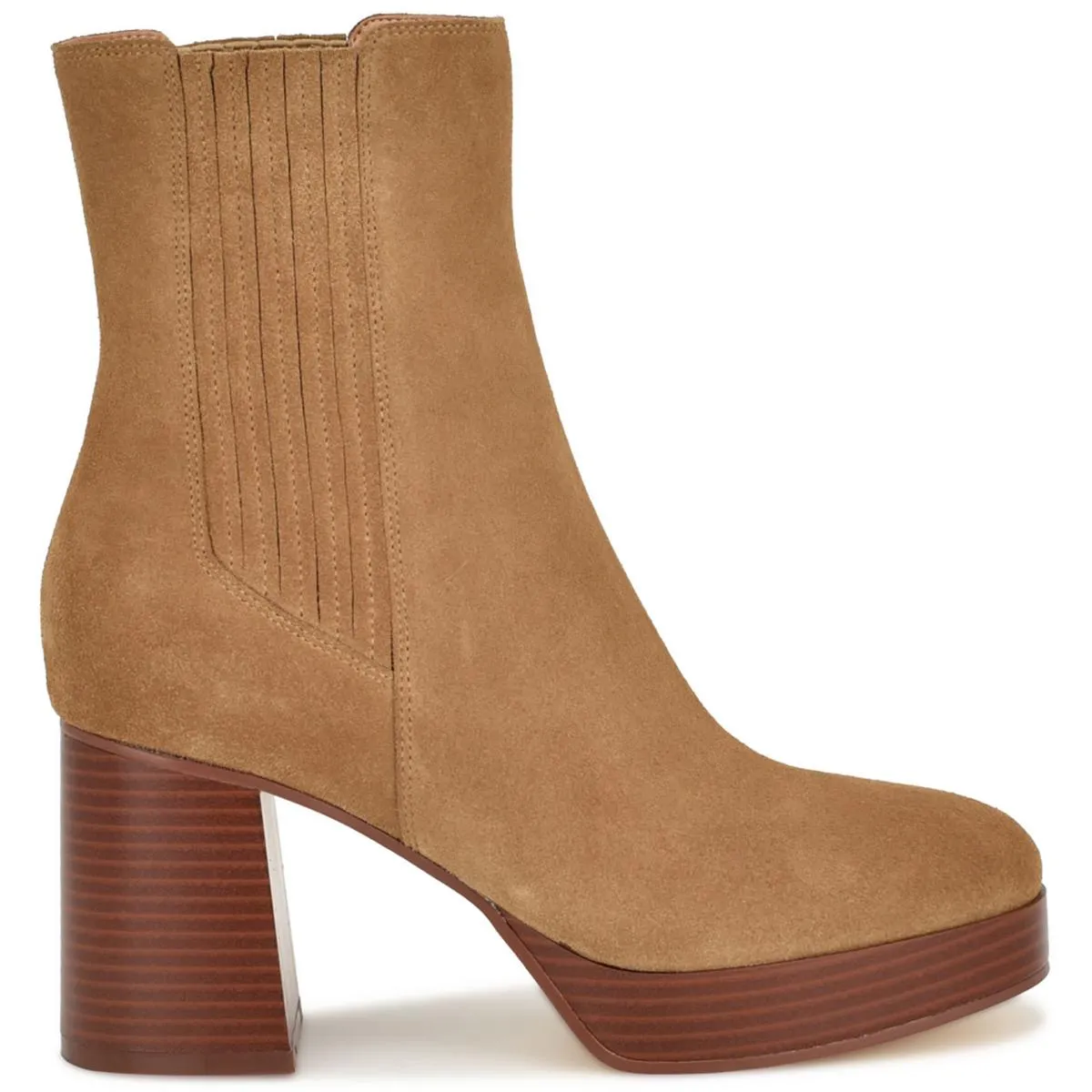Eds Womens Leather Square Toe Ankle Boots
