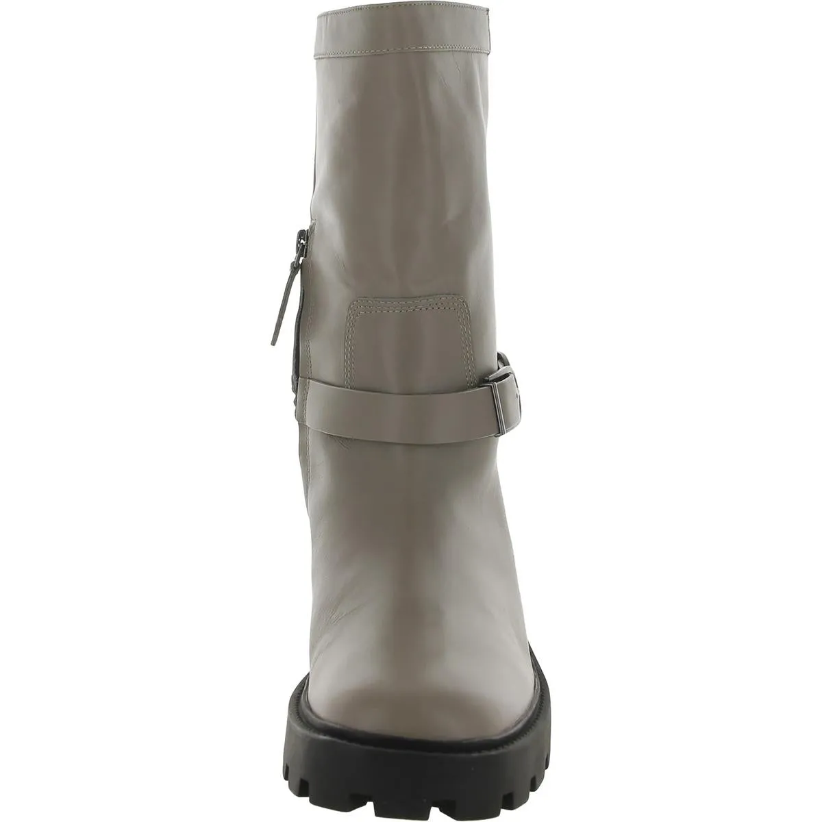 Elle Womens Zipper Block Heel Motorcycle Boots
