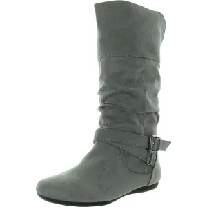 Emmy Womens Slouchy Faux Suede Mid-Calf Boots