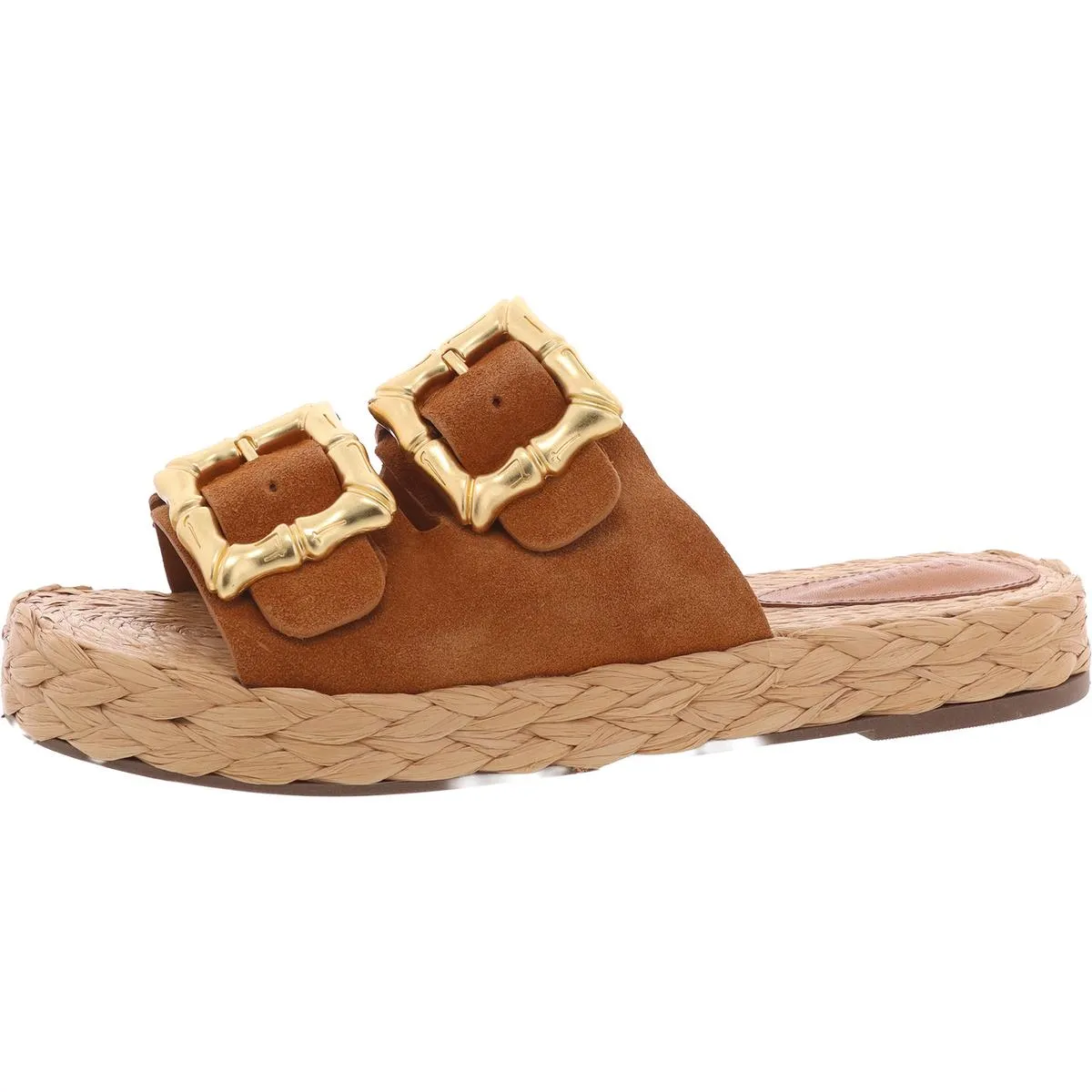 ENOLA Womens Leathee Manmade Slide Sandals