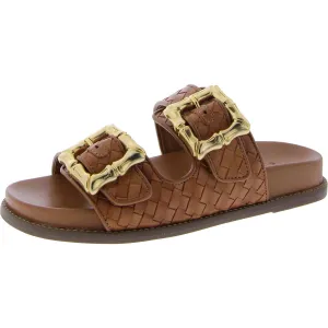 ENOLA Womens Leathee Manmade Slide Sandals