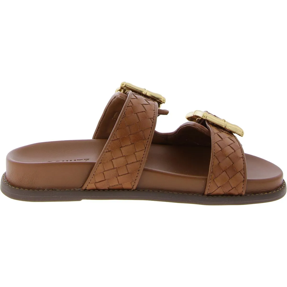 ENOLA Womens Leathee Manmade Slide Sandals