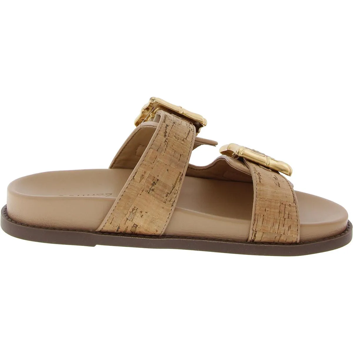 ENOLA Womens Leathee Manmade Slide Sandals