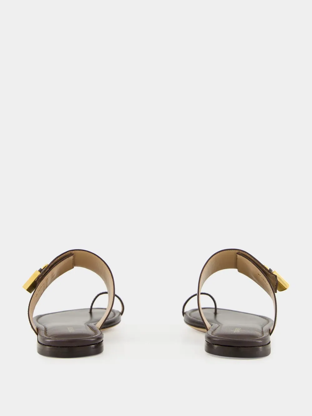 Espresso Flat Leather Sandals