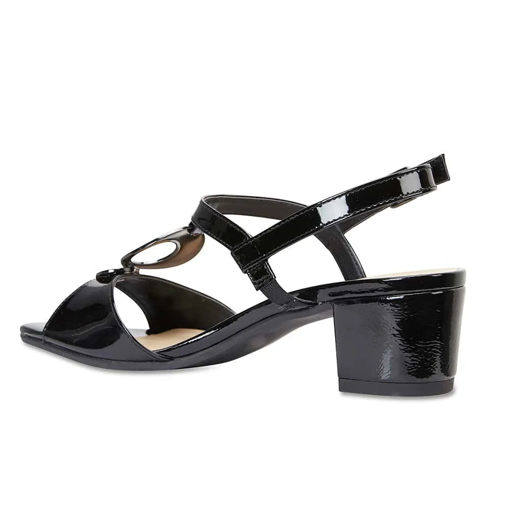 Estelle Heel in Black Patent