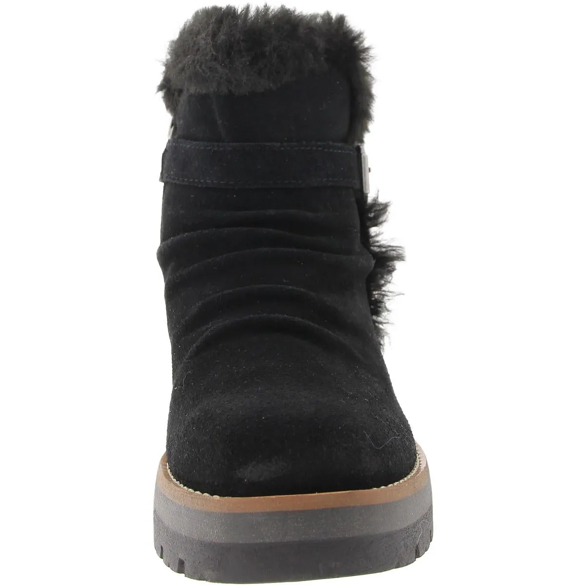 ETYARA Womens Faux Fur Lined Leather Shearling Boots