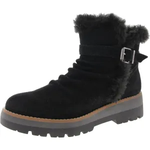 ETYARA Womens Faux Fur Lined Leather Shearling Boots