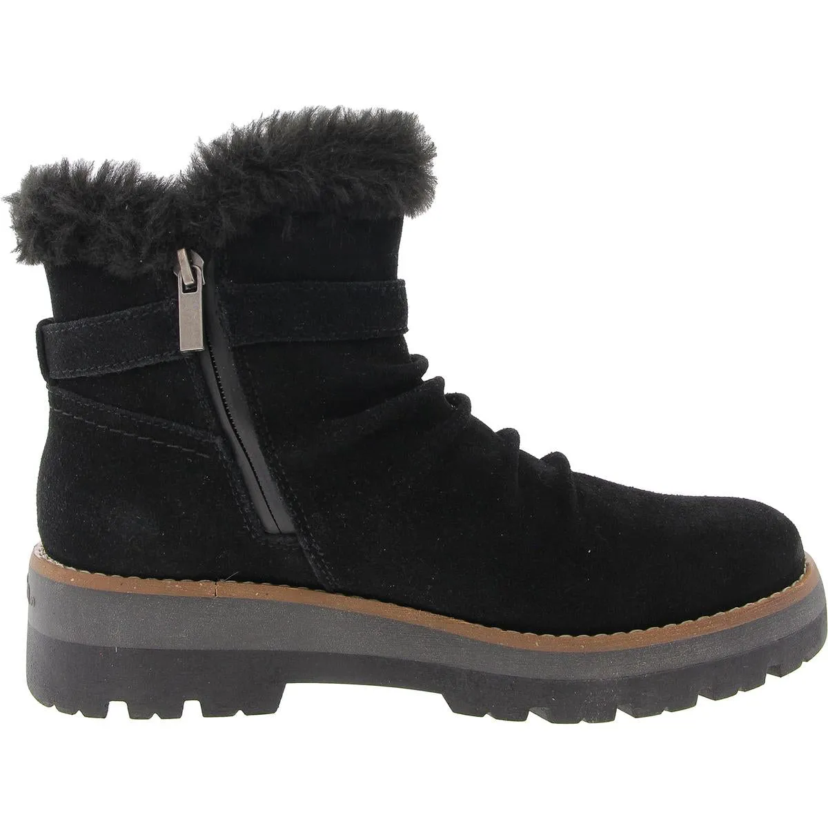 ETYARA Womens Faux Fur Lined Leather Shearling Boots