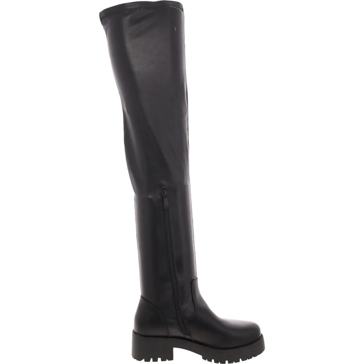 Eureva Womens Faux Leather Pull On Over-The-Knee Boots