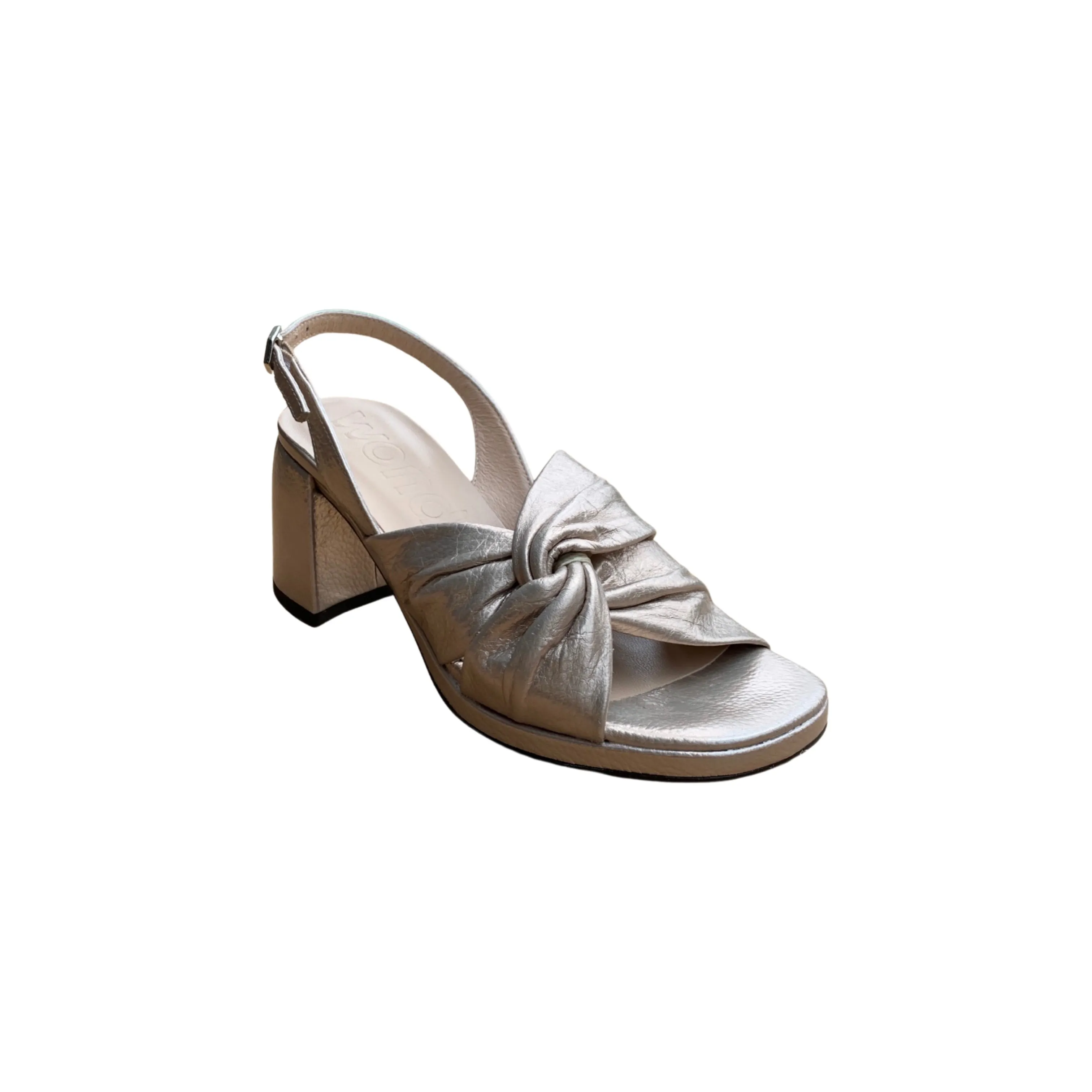F8202 Twist Antique Gold Block Heel