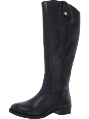 Fawne Womens Leather Wide Calf Riding Boots