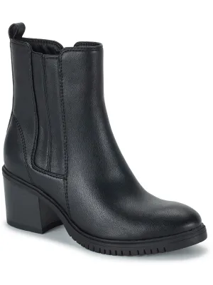 Feeney Womens Laceless Faux Leather Ankle Boots