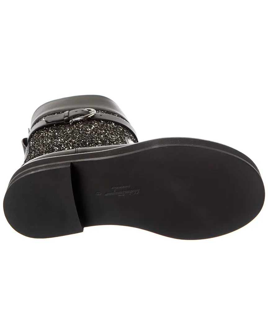 Ferragamo Ean Leather & Glitter Boot